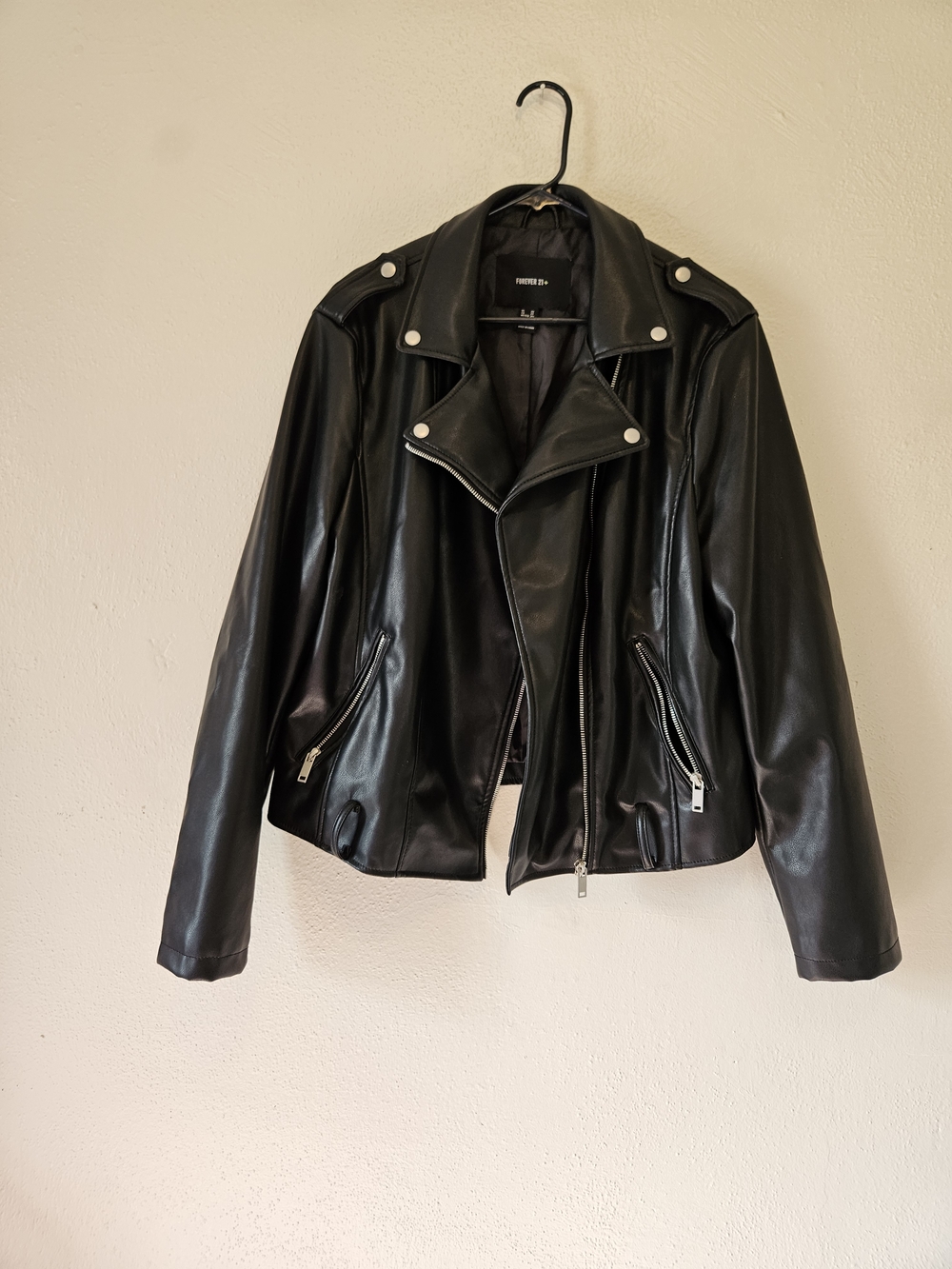 Forever 21 Black Faux Leather Moto Jacket